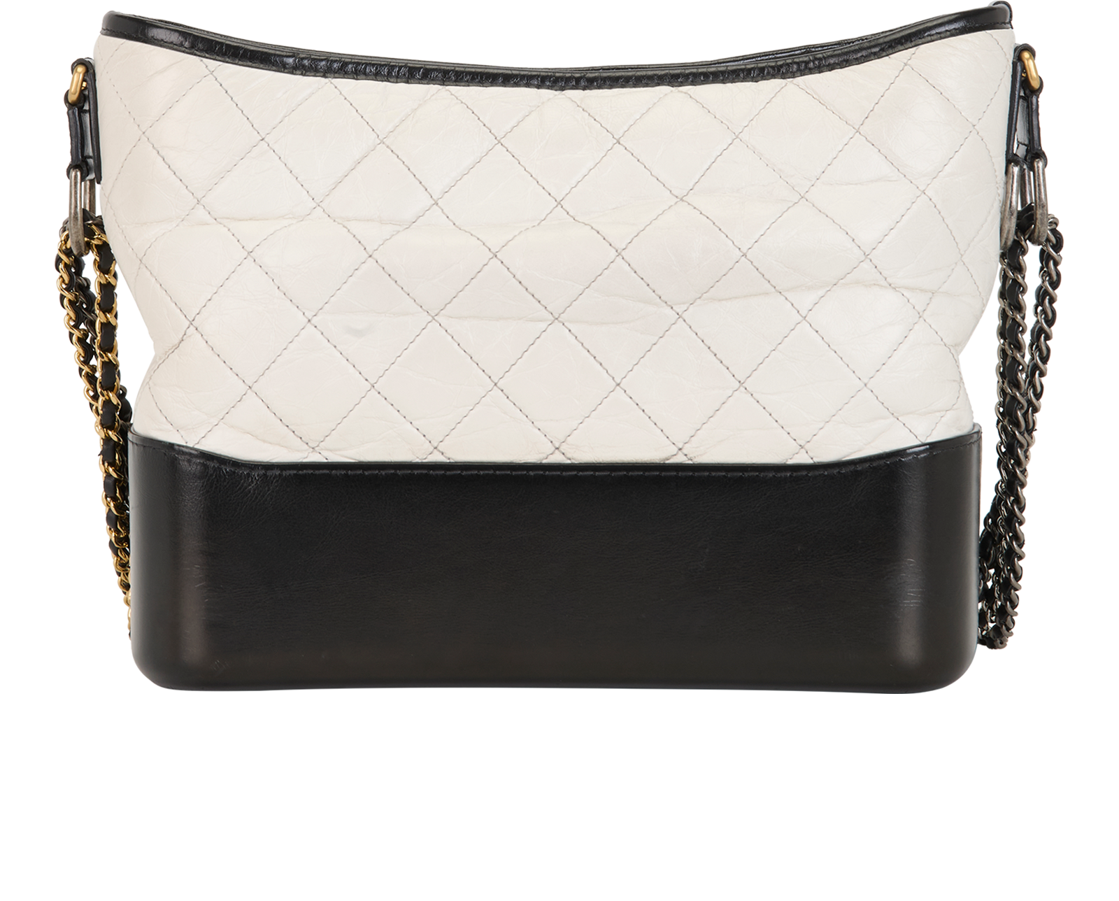Medium Gabrielle, &pound;1,800, Handbags, Black/White, Pony / Calfskin, Back view